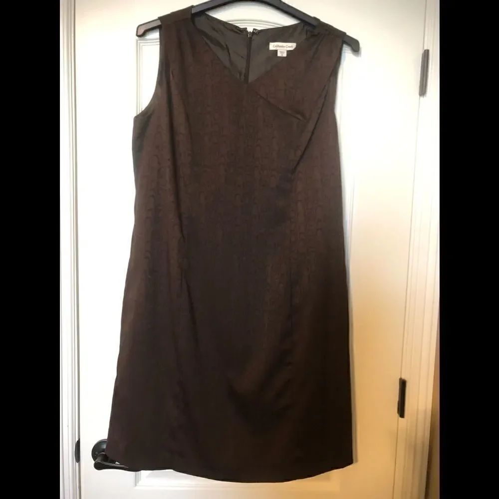 Coldwater creek brown textured dress sz 16